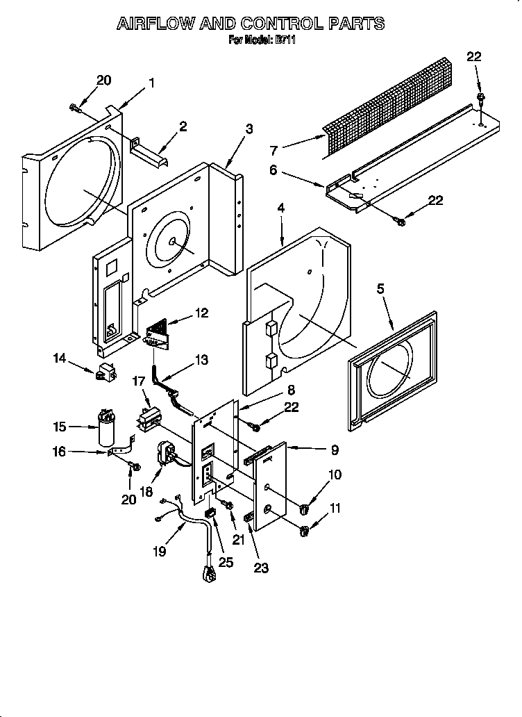 Whirlpool B711 air flow and control diagram