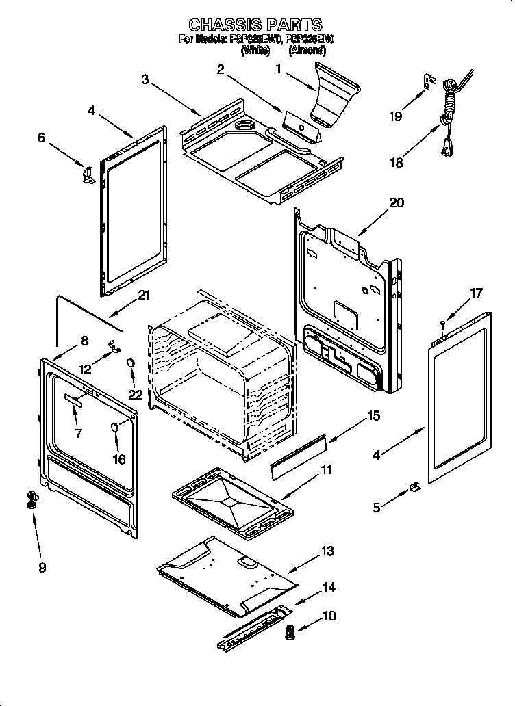 Roper FGP325EN0 chassis diagram