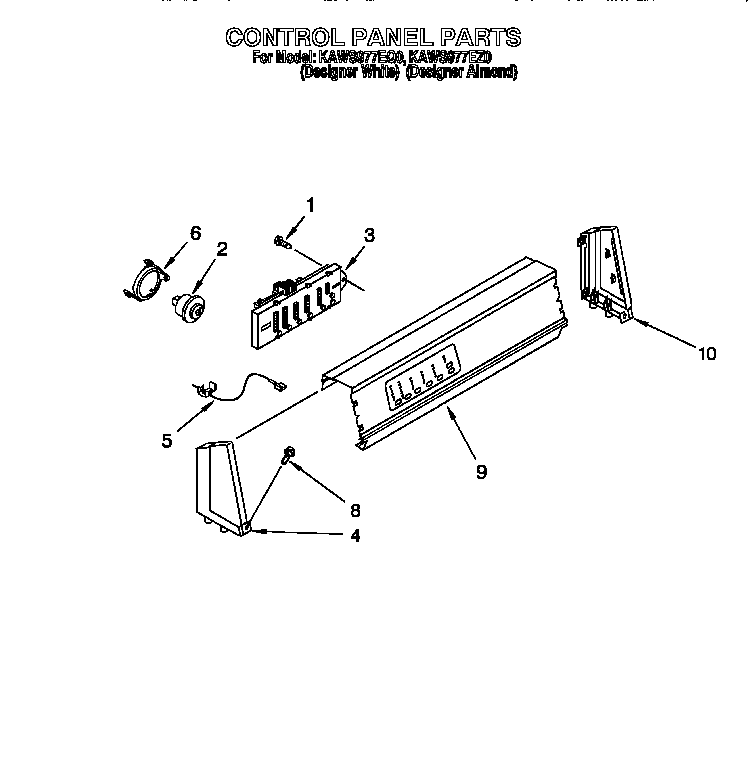KitchenAid KAWS977EZ0 control panel diagram