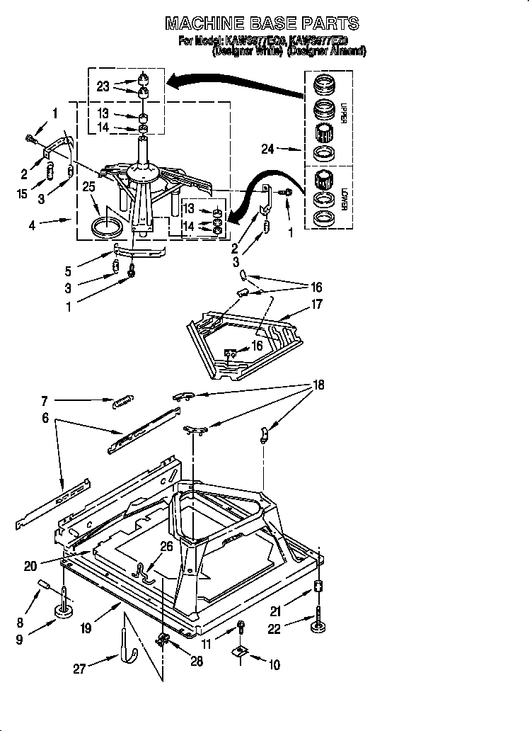 KitchenAid KAWS977EZ0 machine base diagram