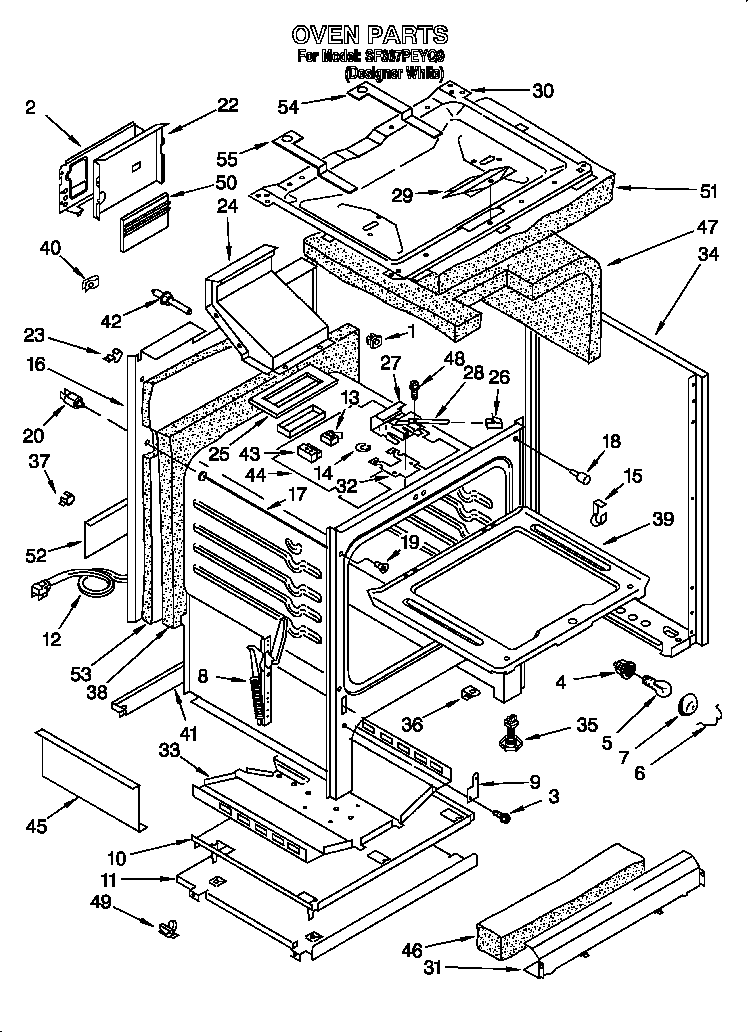 Whirlpool SF367PEYQ9 oven diagram