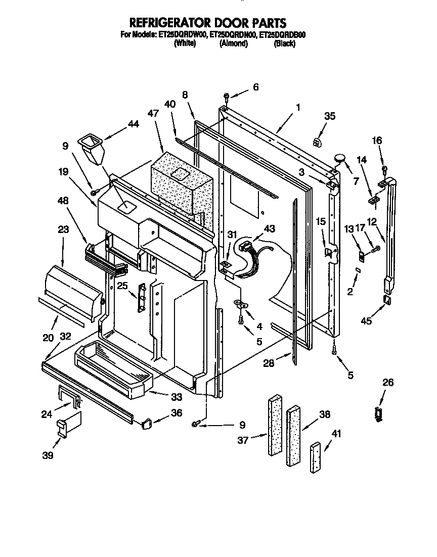 Whirlpool ET25DQRDN00 refrigerator door diagram