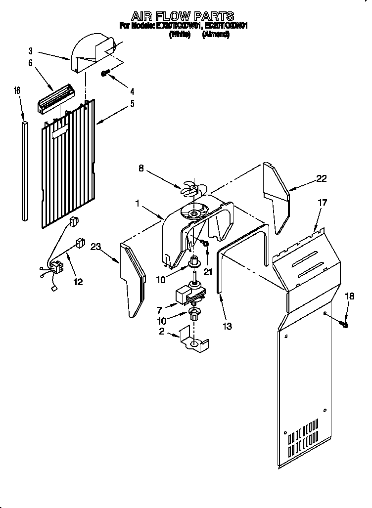 Whirlpool ED20TKXDN01 air flow diagram