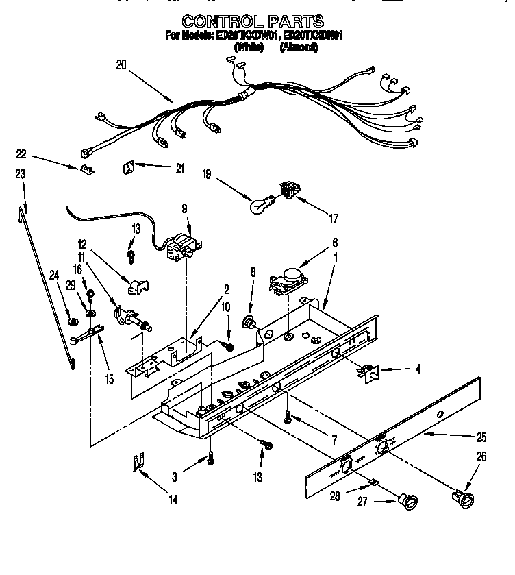 Whirlpool ED20TKXDN01 control diagram