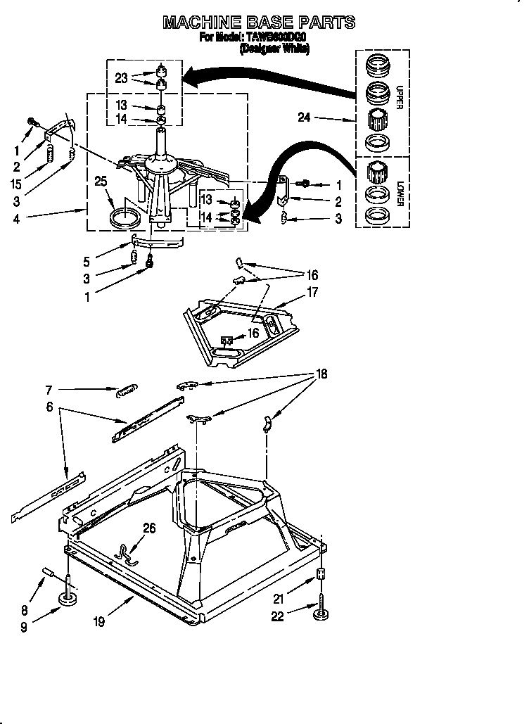 Estate TAWB600DQ0 machine base diagram