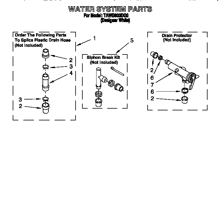 Estate TAWB600DQ0 water system diagram