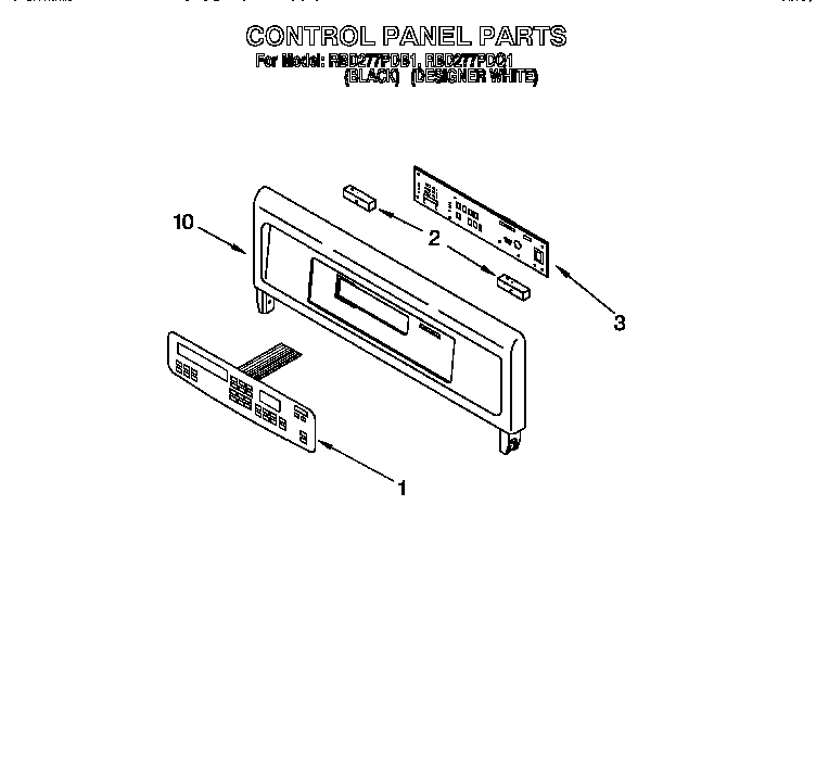 Whirlpool RBD277PDB1 control panel diagram