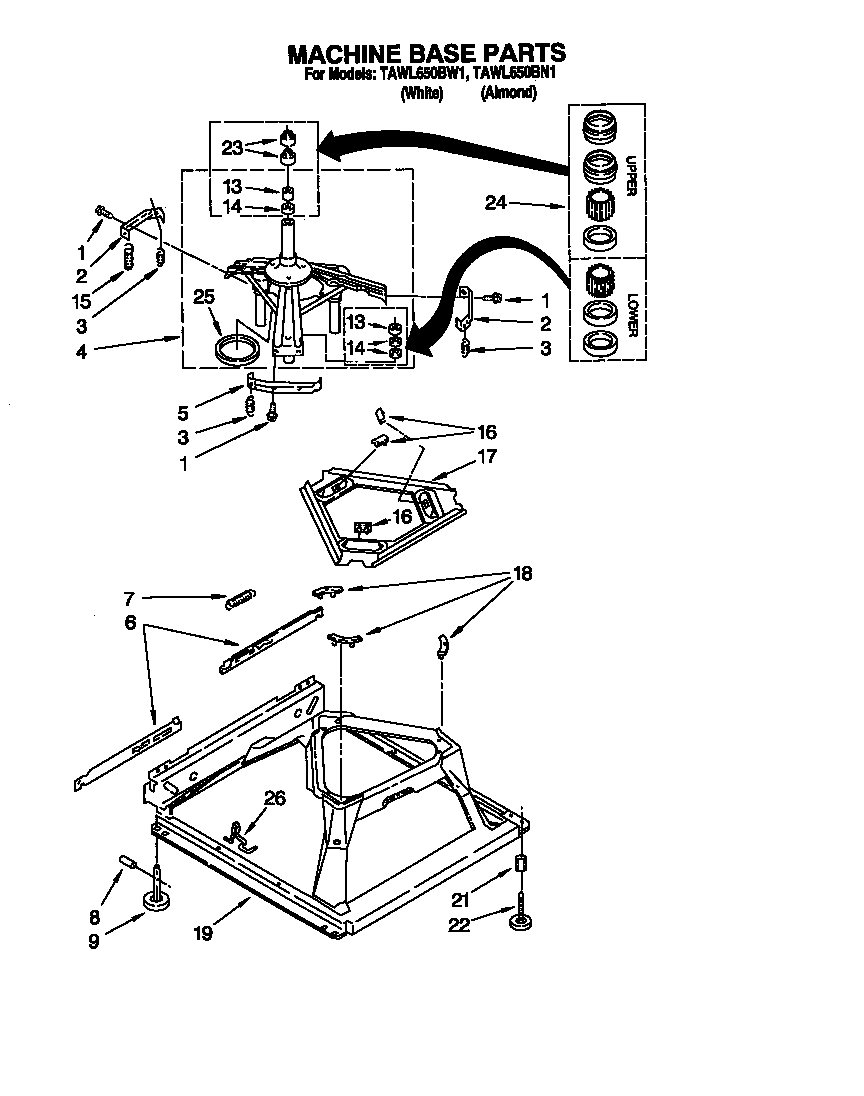Estate TAWL650BW1 machine base diagram