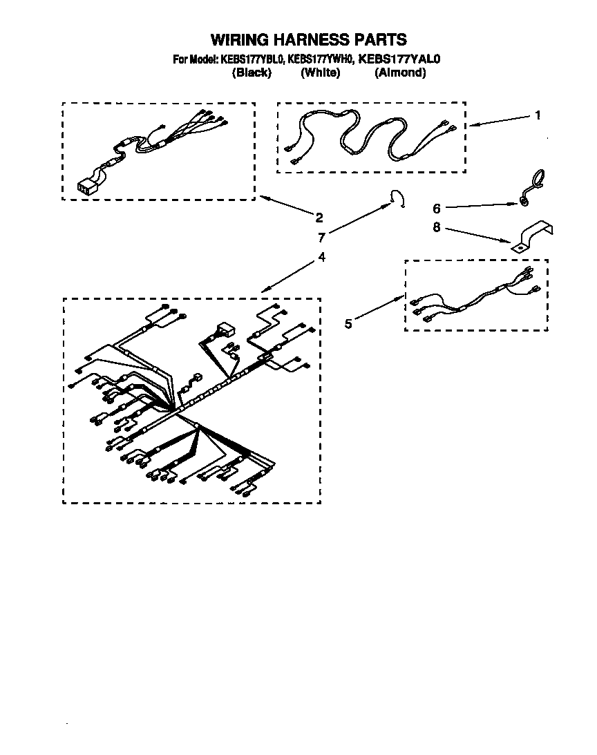 KitchenAid KEBS177YWH0 wiring harness diagram