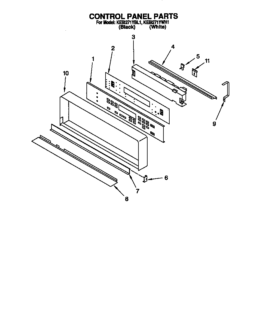 KitchenAid KEBI271YBL1 control panel diagram