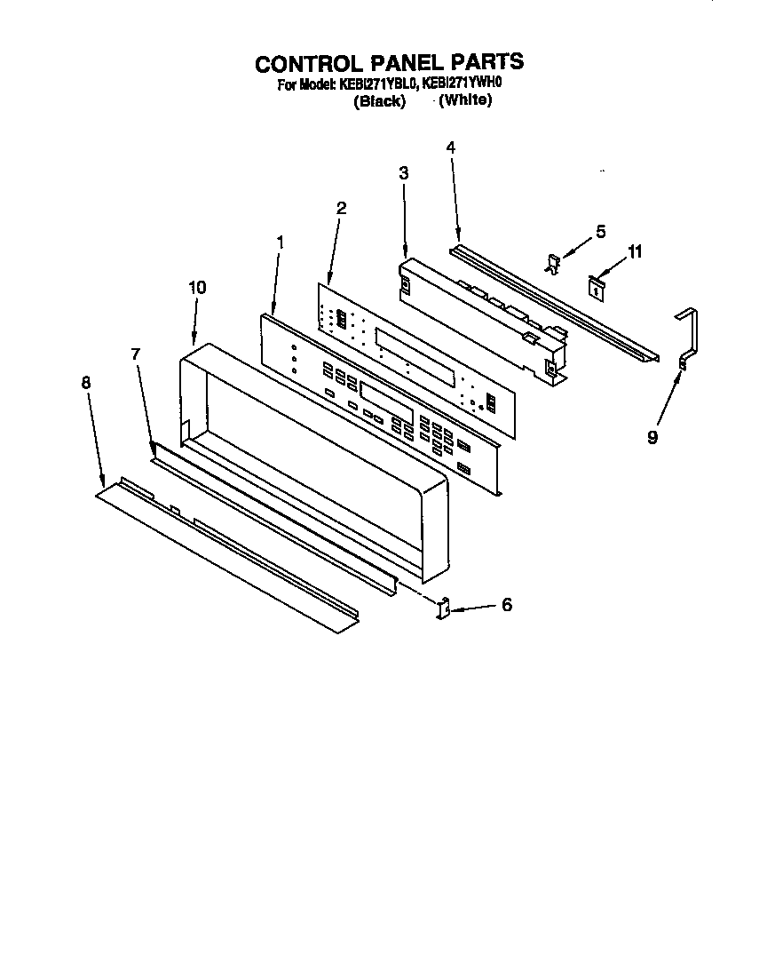 KitchenAid KEBI271YBL0 control panel diagram