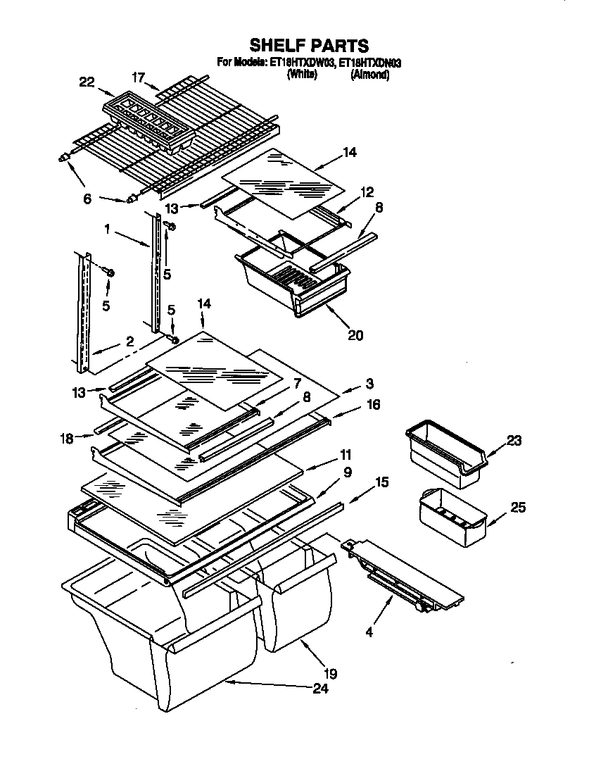 Whirlpool ET18HTXDN03 shelf diagram