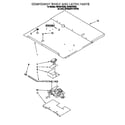 Whirlpool RB760PXBB2 component shelf and latch diagram