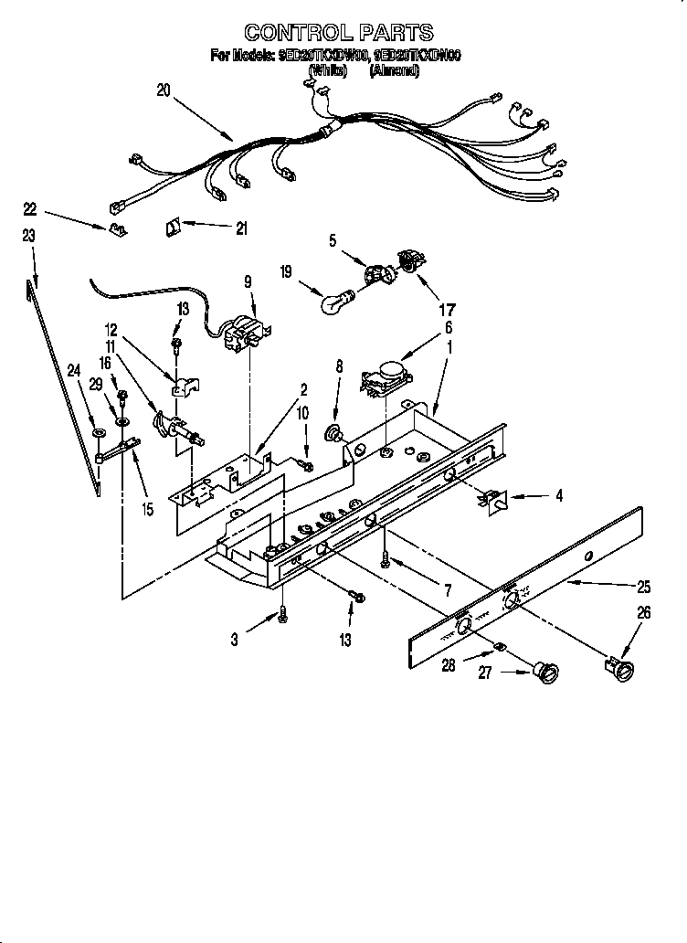 Whirlpool 9ED20TKXDW00 control diagram