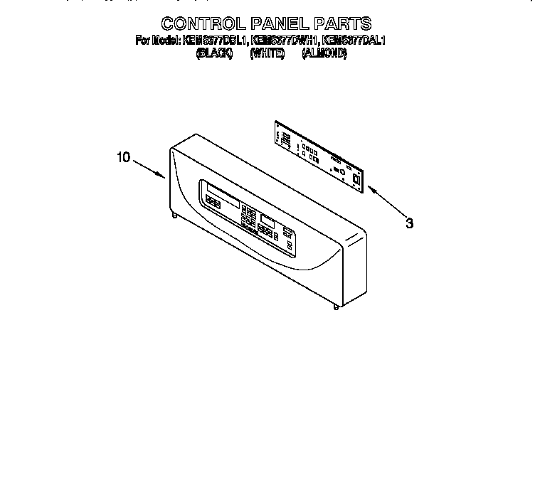 KitchenAid KEMS377DWH1 control panel diagram