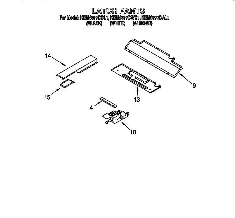 KitchenAid KEMS377DWH1 latch diagram