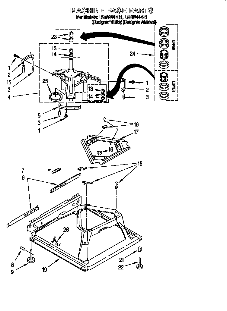 Whirlpool LSR8244EQ1 machine base diagram