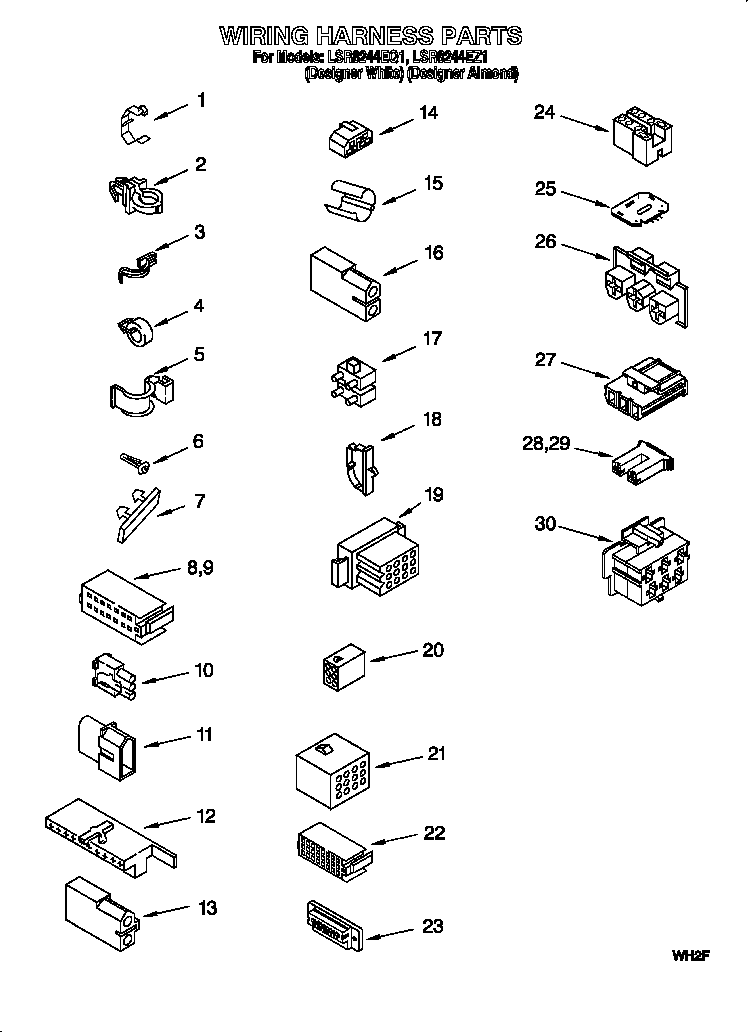 Whirlpool LSR8244EQ1 wiring harness diagram