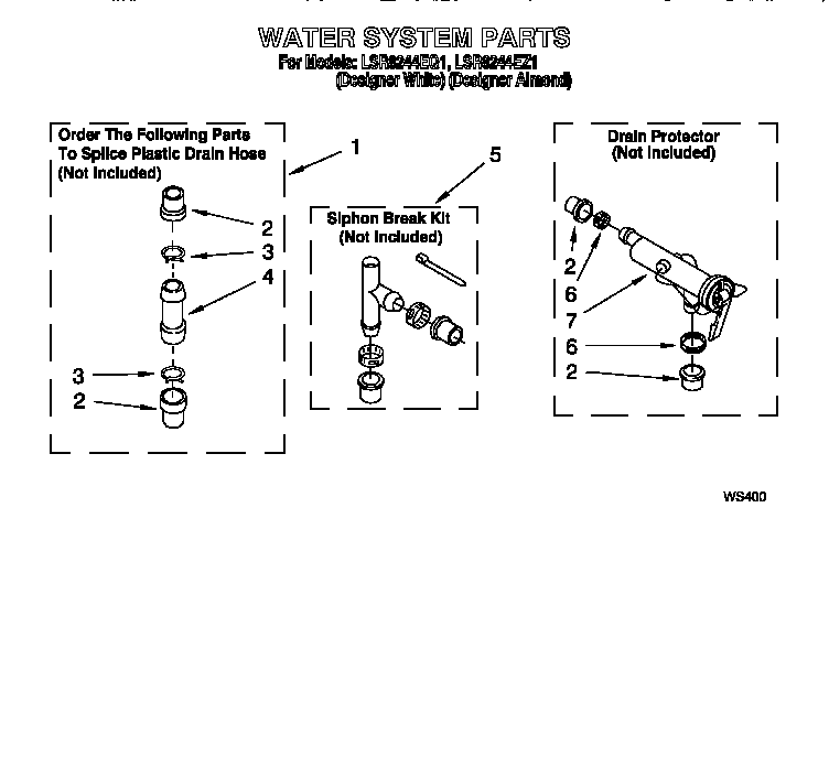 Whirlpool LSR8244EQ1 water system diagram