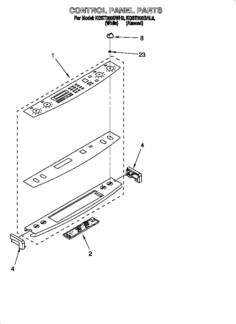 KitchenAid KGST300BAL2 control panel diagram