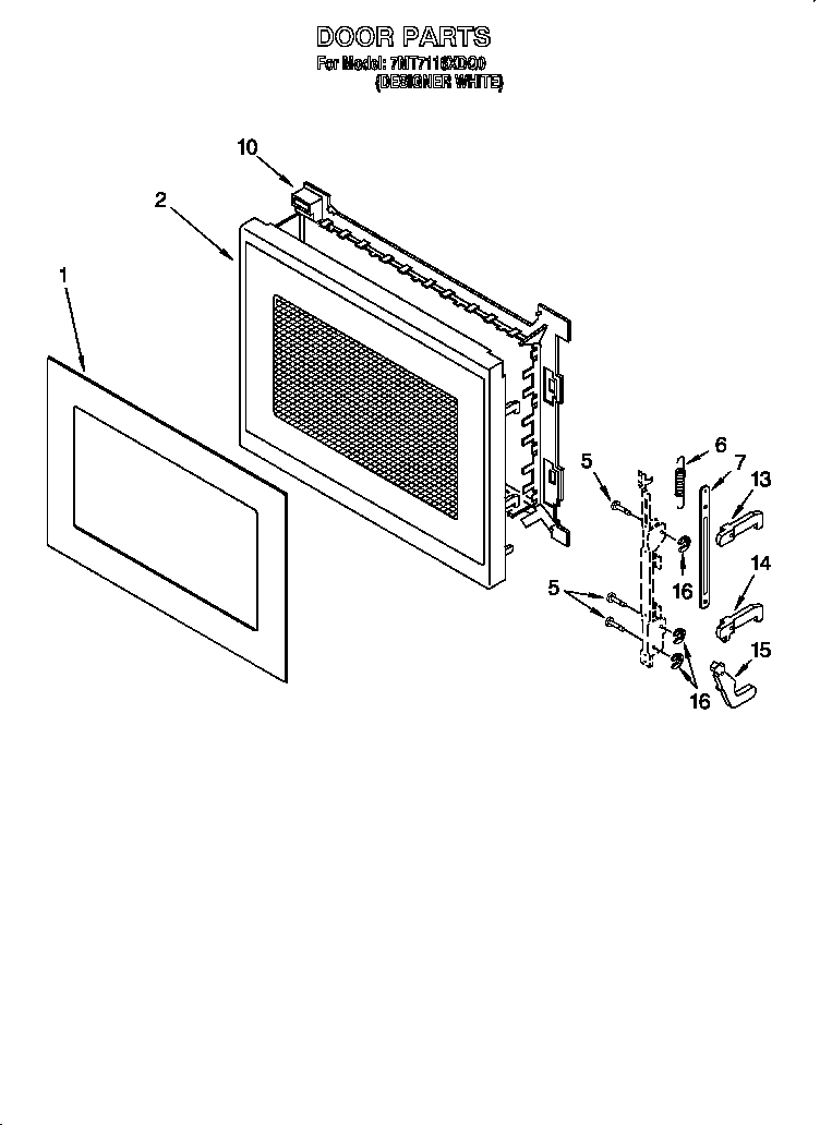 Whirlpool 7MT7116XDQ0 door diagram