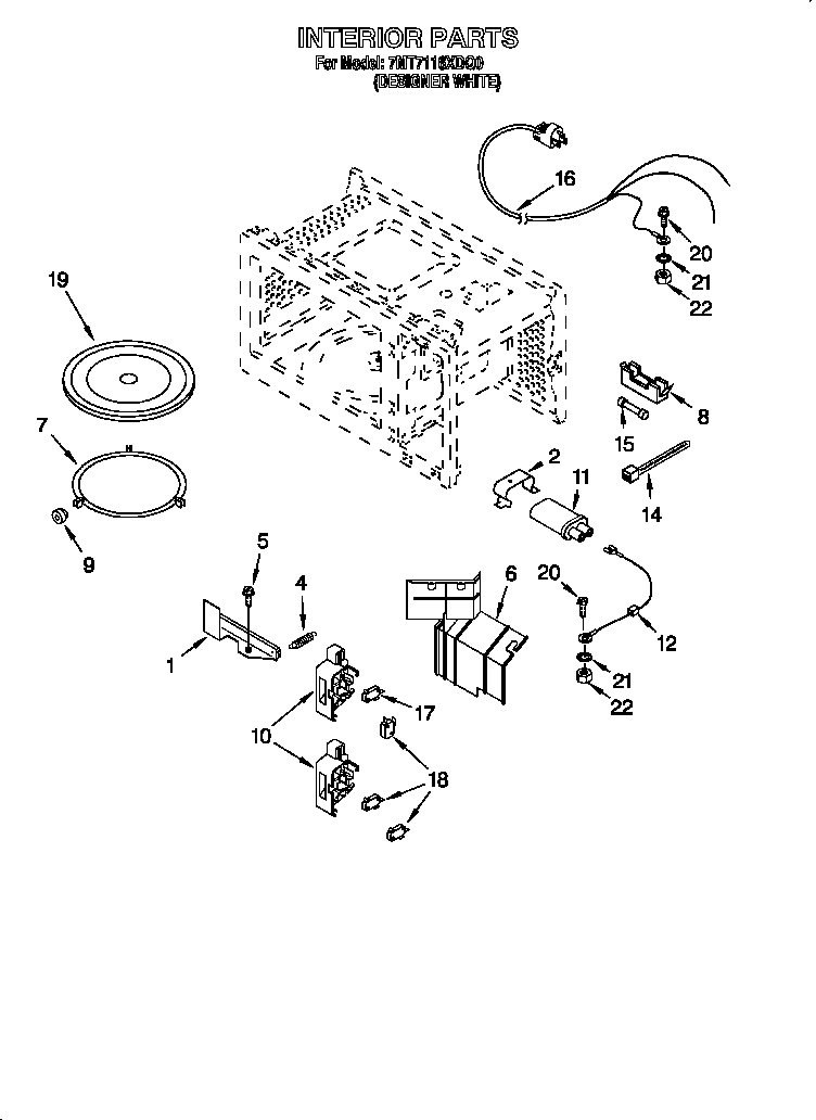 Whirlpool 7MT7116XDQ0 interior diagram