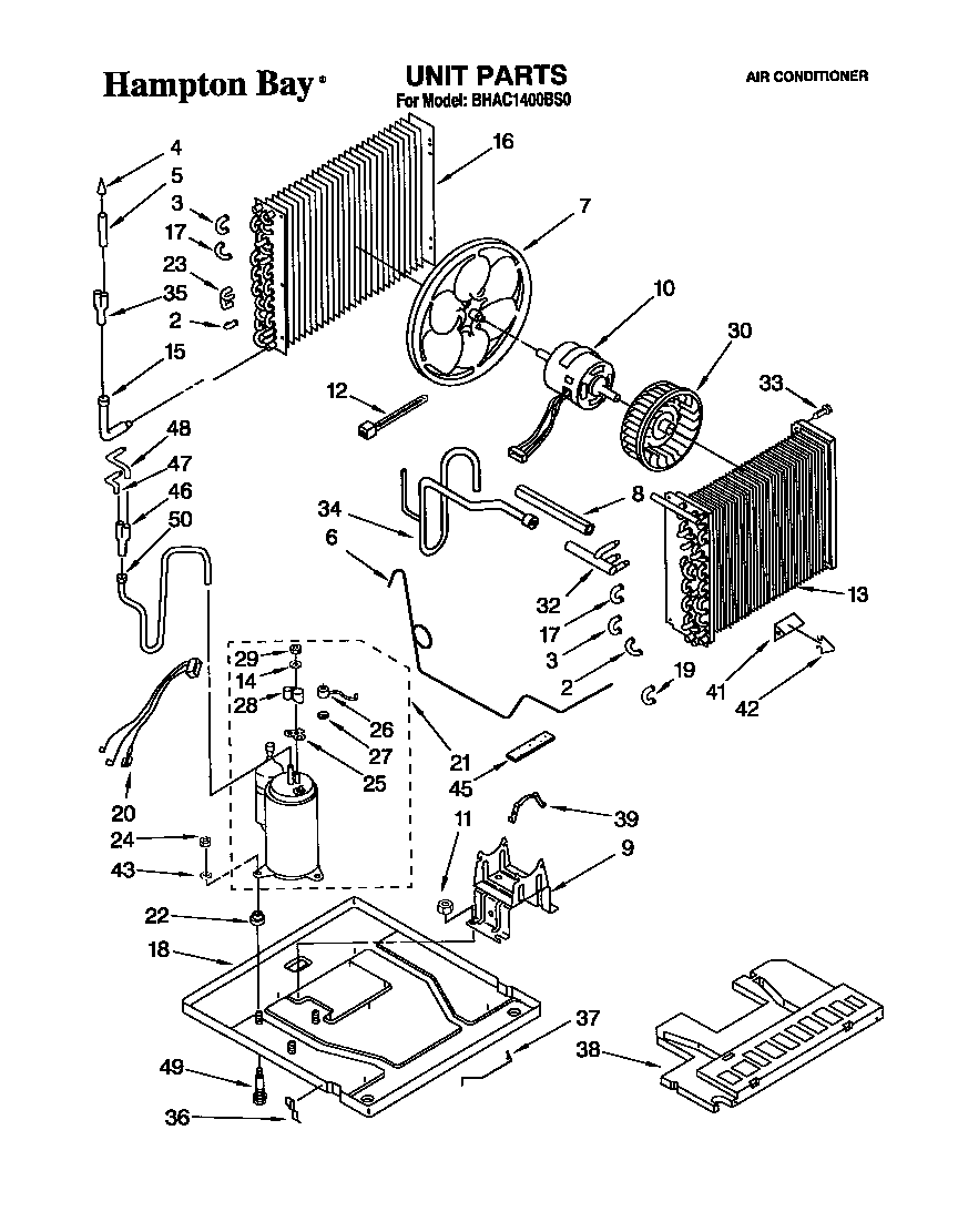 Whirlpool BHAC1400BS0 unit diagram