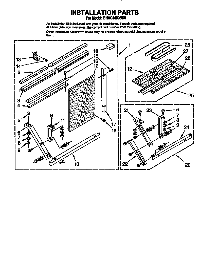 Whirlpool BHAC1400BS0 installation diagram