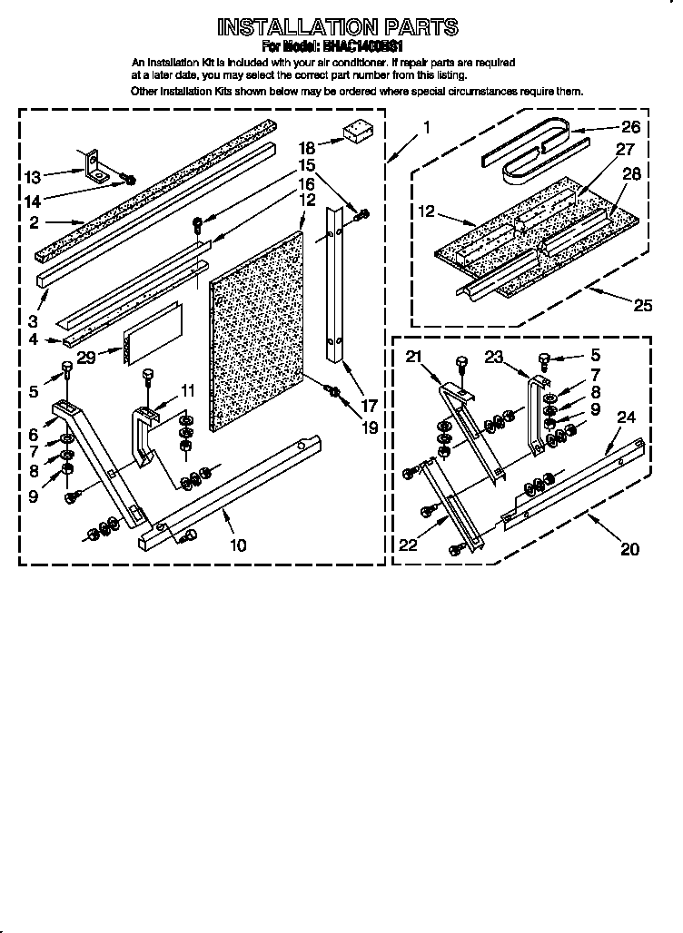 Whirlpool BHAC1400BS1 installation diagram