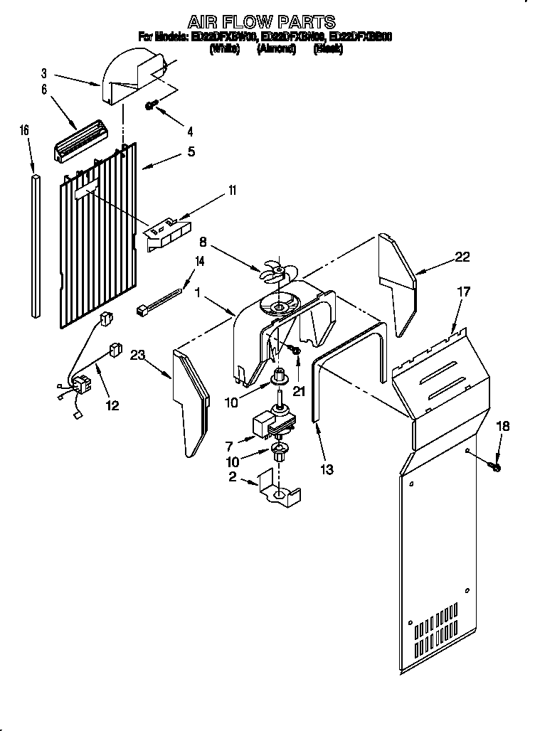 Whirlpool ED22DFXBB00 air flow diagram