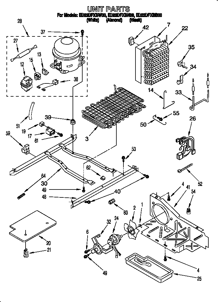Whirlpool ED22DFXBB00 unit diagram