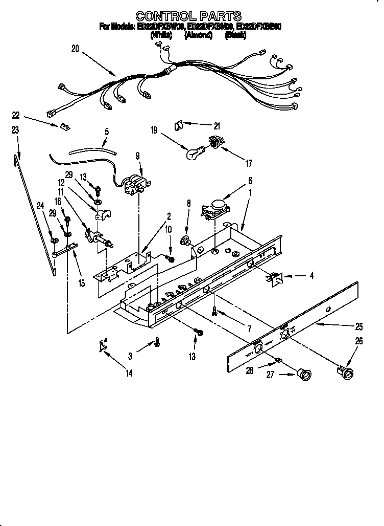 Whirlpool ED22DFXBB00 control diagram