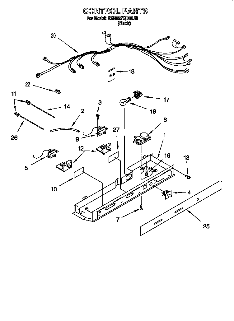 KitchenAid KSRB27QDBL02 control diagram