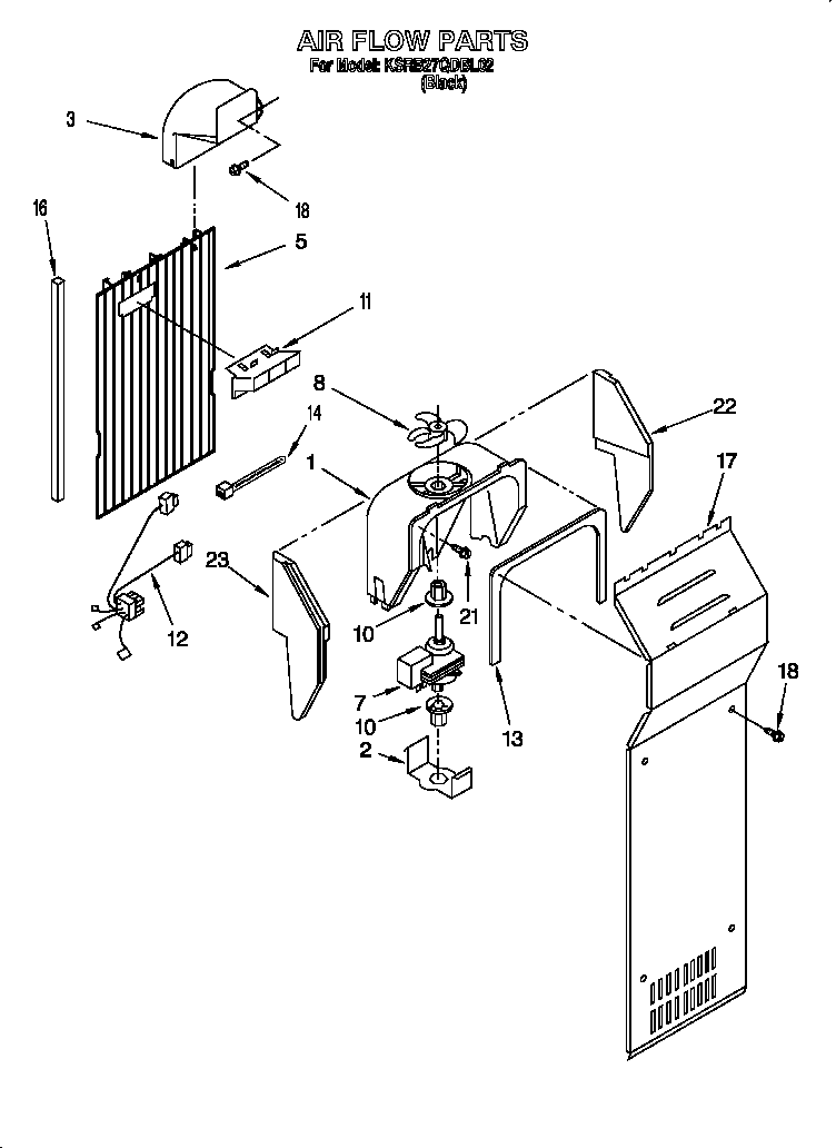 KitchenAid KSRB27QDBL02 airflow diagram
