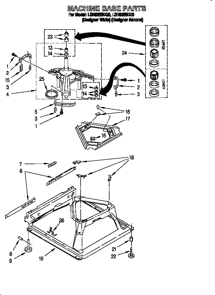 Whirlpool LSR9355DQ0 machine base diagram