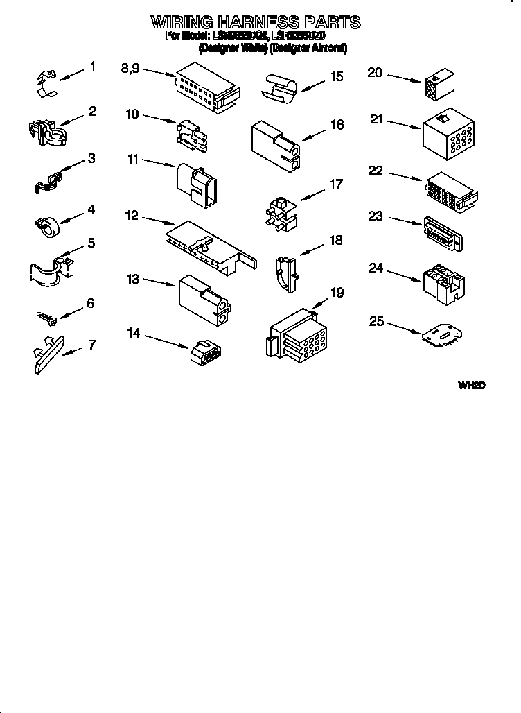 Whirlpool LSR9355DQ0 wiring harness diagram