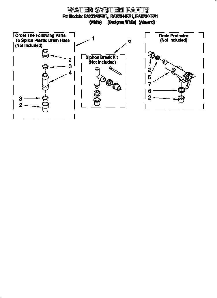 Roper RAX7244EW1 water system diagram