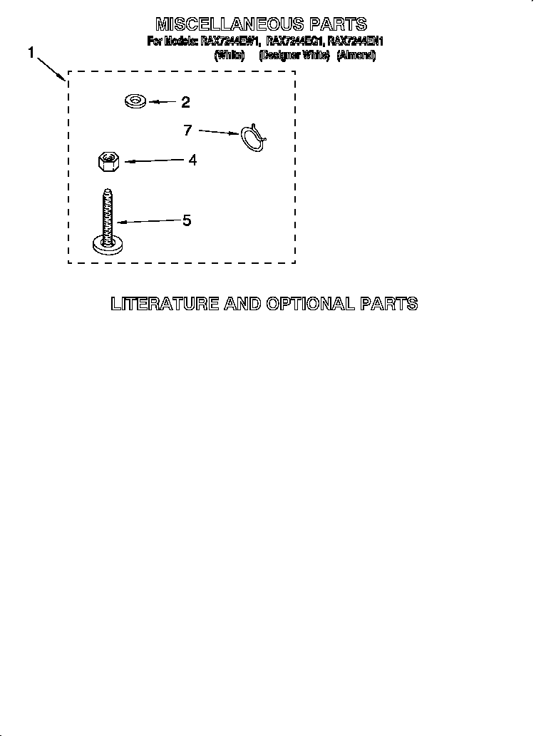 Roper RAX7244EW1 miscellaneous diagram