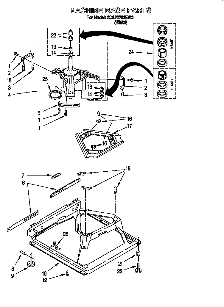 Whirlpool 6CAP2762EW0 machine base diagram