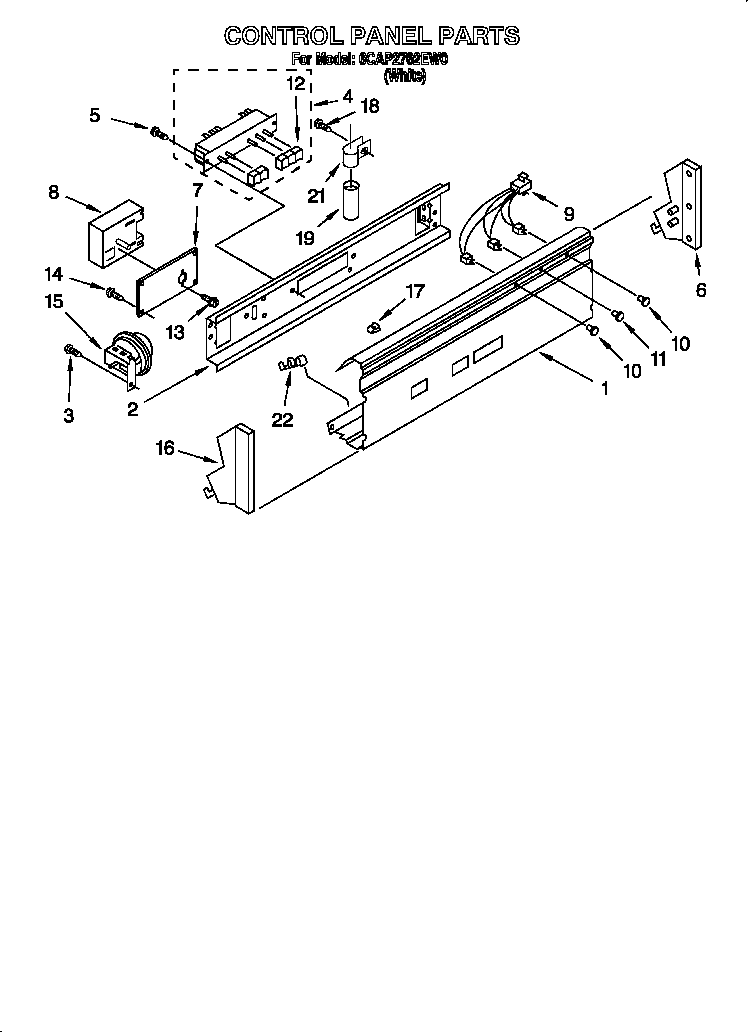 Whirlpool 6CAP2762EW0 control panel diagram
