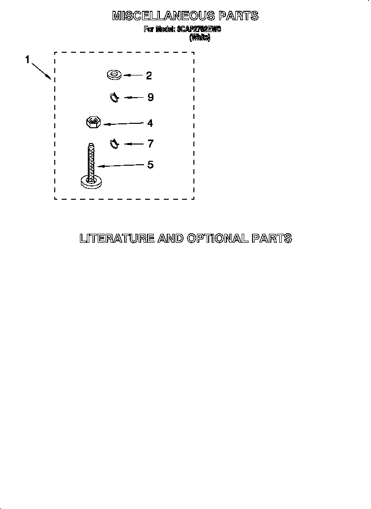 Whirlpool 6CAP2762EW0 miscellaneous diagram
