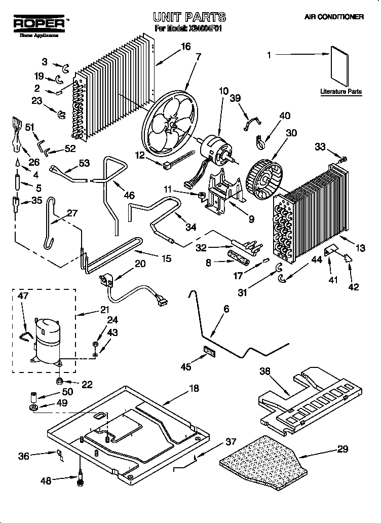 Roper X24004F01 unit diagram