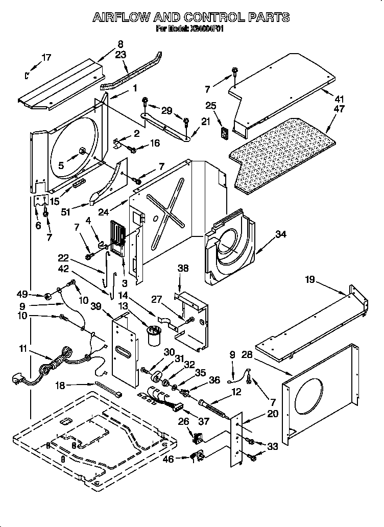Roper X24004F01 airflow & control diagram