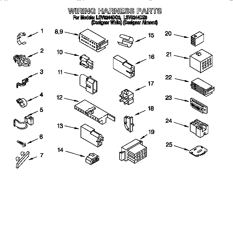 Whirlpool LSV9244DQ0 wiring harness diagram