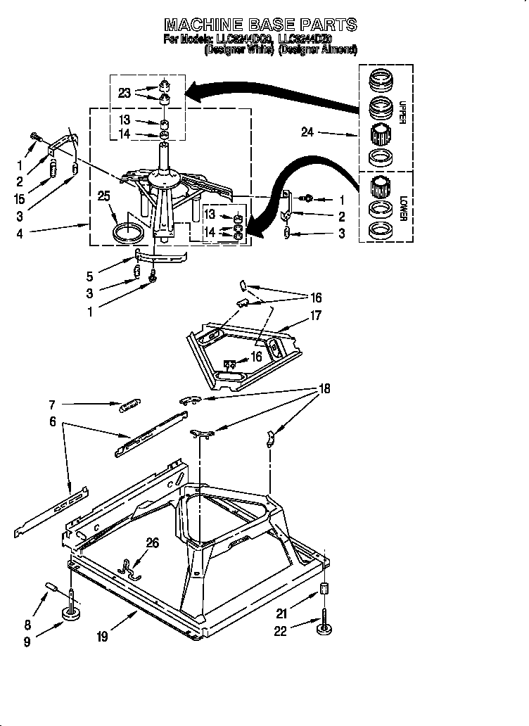 Whirlpool LLC8244DQ0 machine base diagram