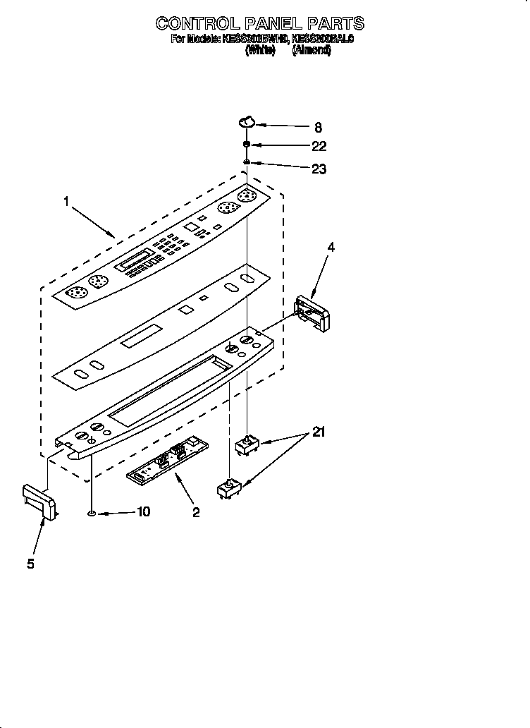 KitchenAid KESS300BWH0 control panel diagram