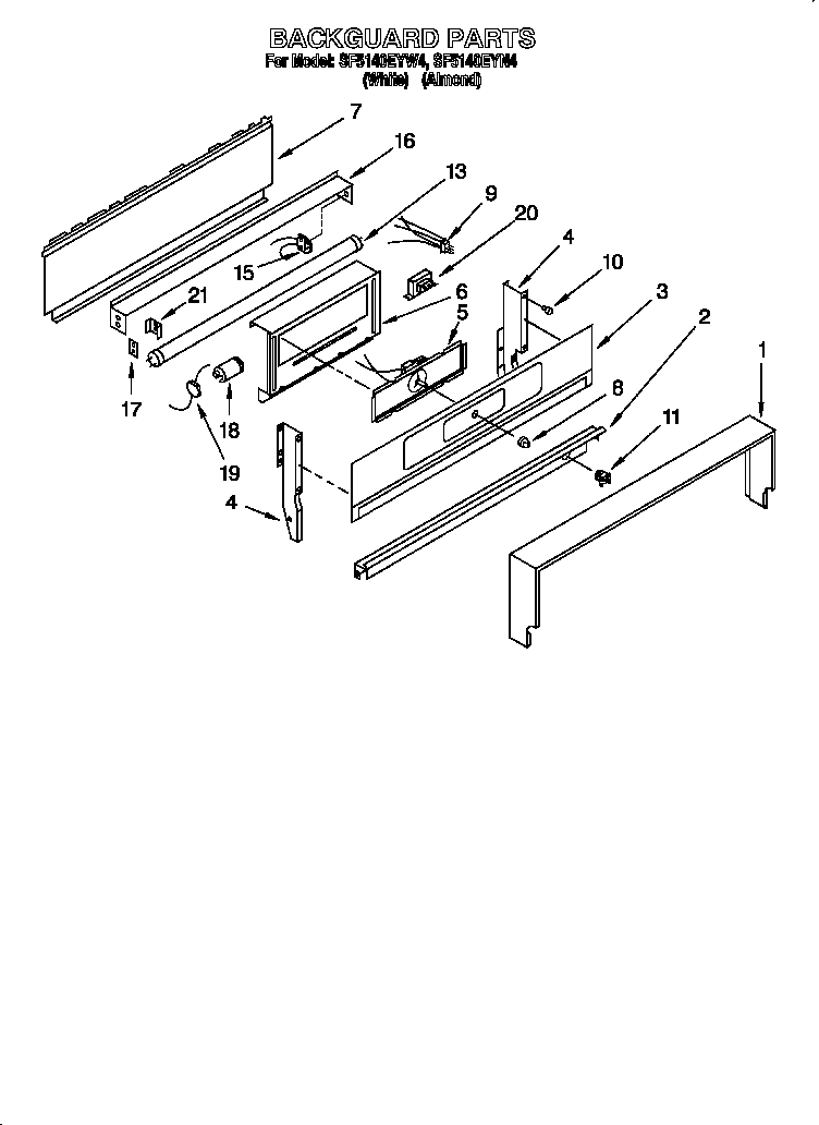 Whirlpool SF5140EYN4 control diagram