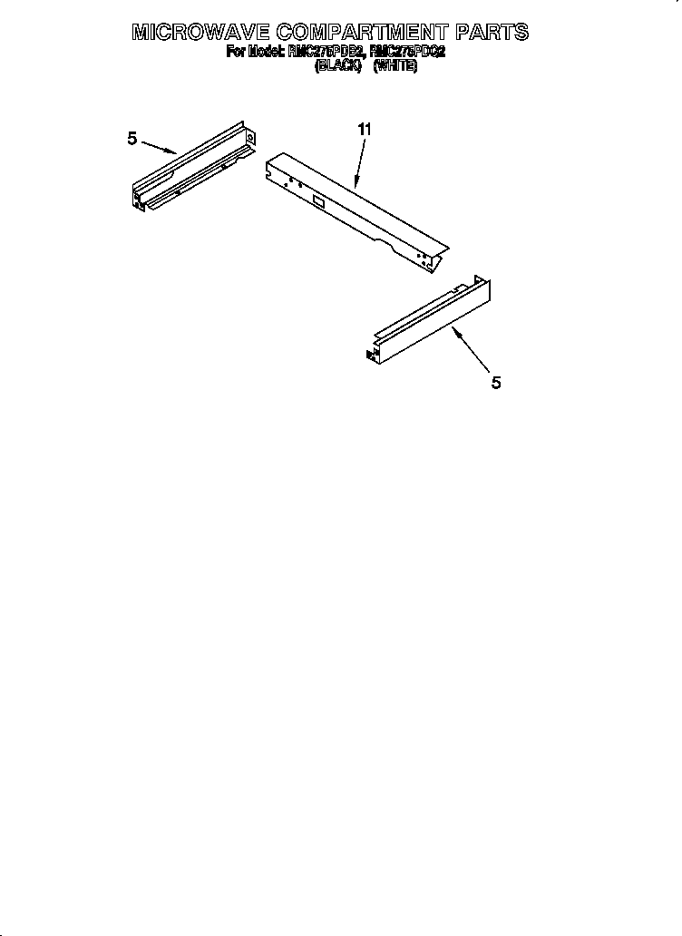 Whirlpool RMC275PDQ2 microwave compartment diagram