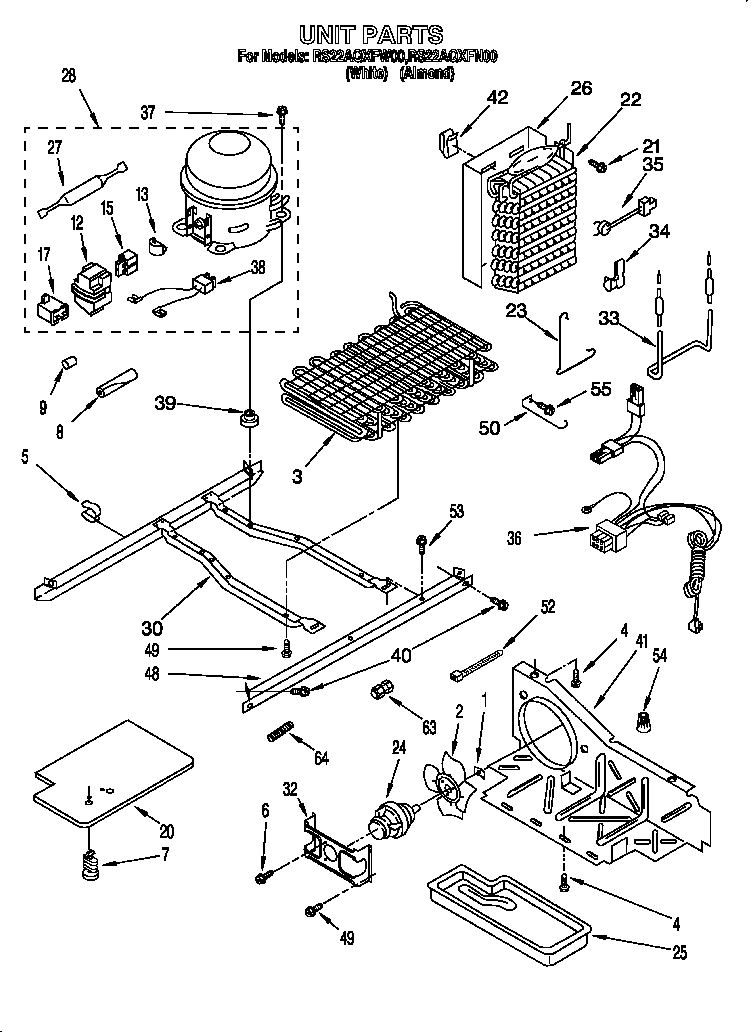 Roper RS22AQXFW00 unit diagram
