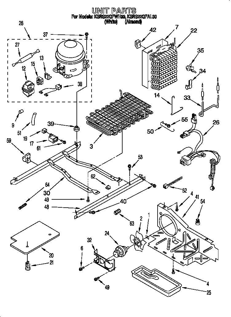 KitchenAid KSRS22QFAL00 unit diagram
